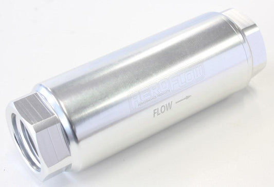 Aeroflow AF66-2042S Pro Filter 60 Micron Silver Female -8 ORB 1.25""x3.5