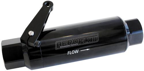 Aeroflow AF66-2051BLK -12ORB Inline Filter With Ballvalve 60 Micron