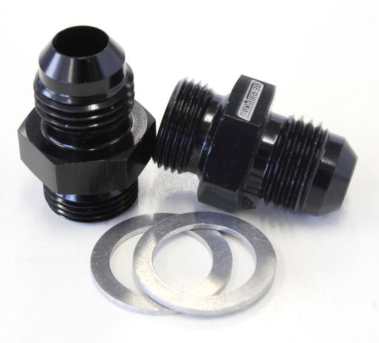 Aeroflow AF701-06BLK Bg / Demon Inlet Fitting -6AN Black 9/16"" X 24 To -6AN Short