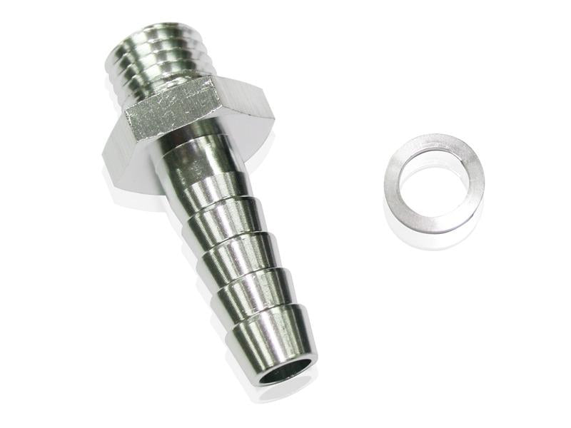 Aeroflow AF734-01S Metric M18x1.5mm To 1/2 Barb Silver Male