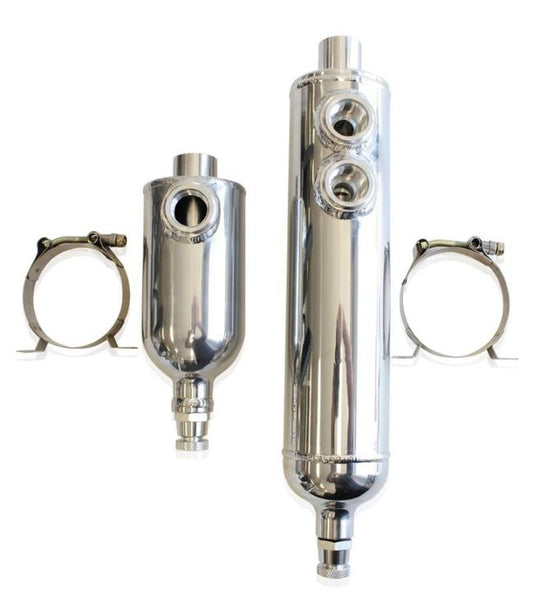 Aeroflow AF77-1017 Universal Breather Tank F/Male 2x -12ORB 13"" X 3"" Polished