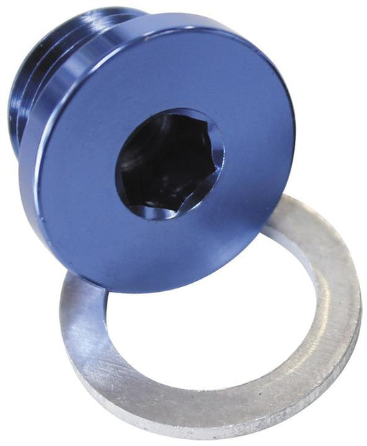 Aeroflow AF814-M14 Metric Port Plug M14 X 1.5 Blue Low Profile Hex Plug