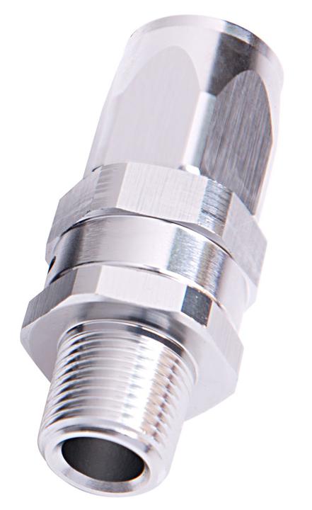 Aeroflow AF830-06-04S Male 1/4"" Npt Straight To -6AN Silver Full Swivel Straight