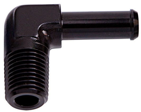 Aeroflow AF842-10BLK 90Deg 1/2"" Npt To 5/8"" Barb Black 90Deg Male To Male