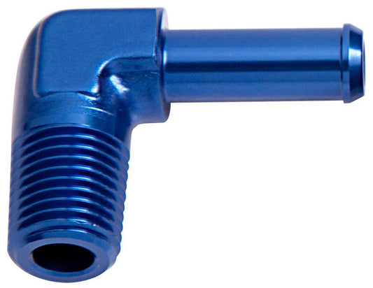Aeroflow AF842-10 90Deg 1/2"" Npt To 5/8"" Barb Blue 90Deg Male To Male