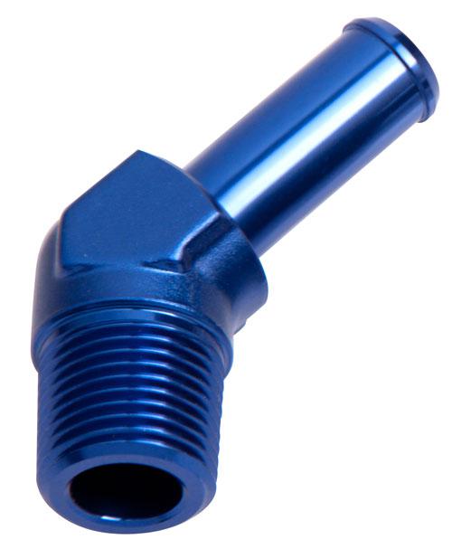 Aeroflow AF845-10 45Deg 1/2"" Npt To 5/8"" Barb Blue 45Deg Male To Male