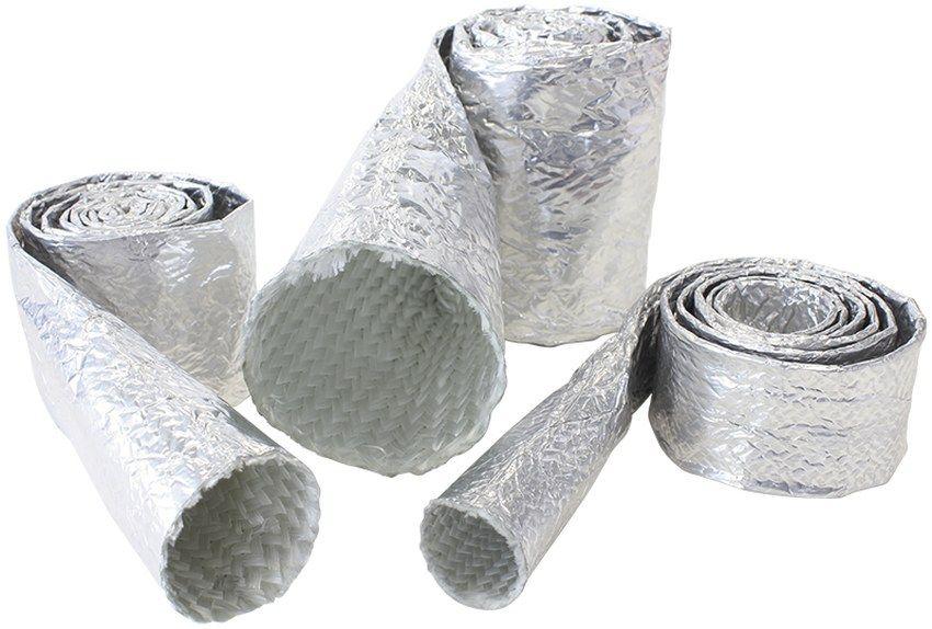 Aeroflow AF91-5001 Aluminised Heat Sleeve 5/8""-1"" Silver Finish 1M / 3Ft