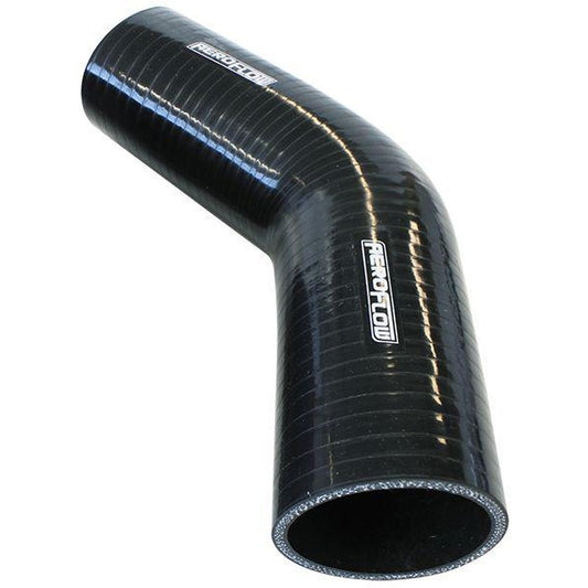 Aeroflow AF9202-400 Silicone Hose 45Deg; Black I.D 4.00"" 102mm x 145mm Leg