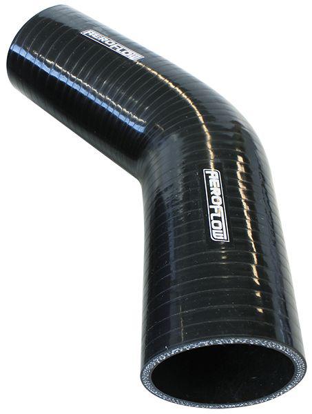 Aeroflow AF9202-250 Silicone Hose 45Deg; Black I.D 2.50"" 63mm x 145mm Leg