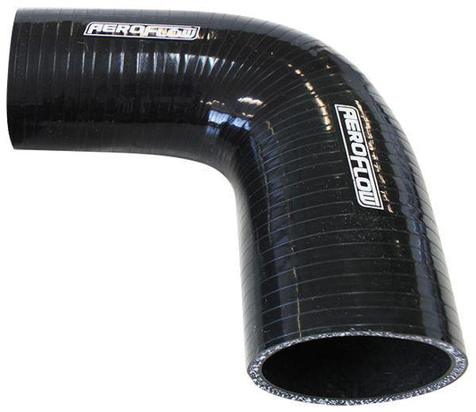 Aeroflow AF9203-350-300 Silicone Hose Reducer 90Deg Black ID 3.50-3.00"" 90-76mm