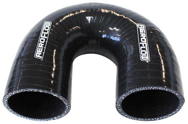 Aeroflow AF9206-300 Silicone Hose 180 Deg; Black I.D 3.00"" 76mm x 100mm Leg