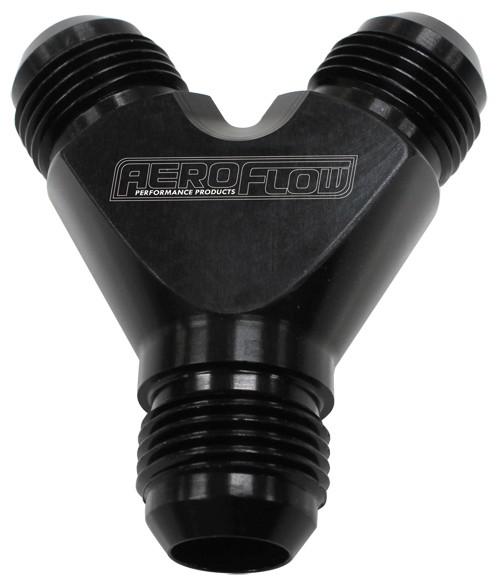 Aeroflow AF930-08-08BLK Y Block -8AN Black 3x -8AN Male