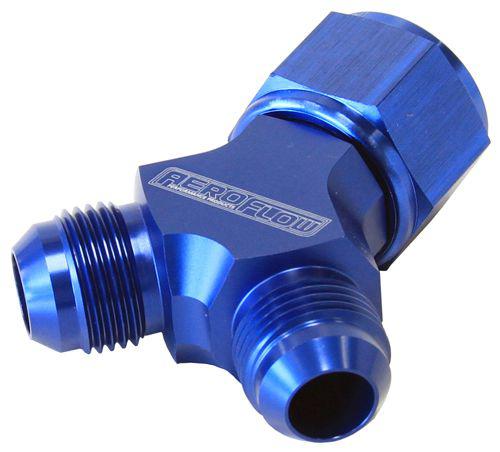 Aeroflow AF931-08-06 Y Piece -8 Swivel Nut 2x -6AN Blue