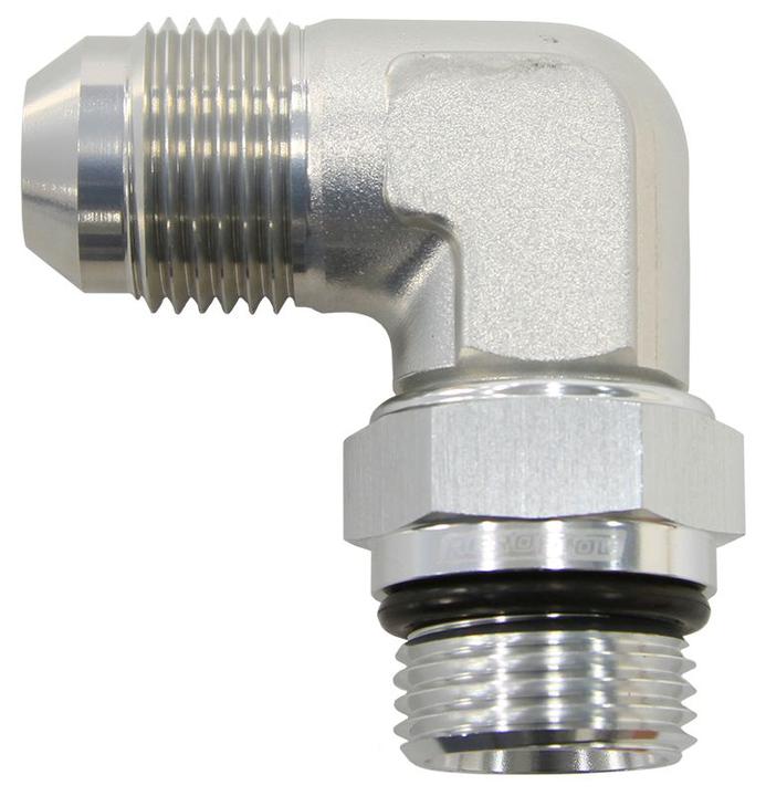 Aeroflow AF949-08-10S Male -10ORB 90 To -8AN Male Silver Full Swivel