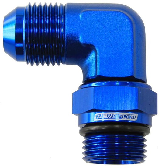 Aeroflow AF949-10-08 Male -8ORB 90 To -10AN Male Blue Full Swivel