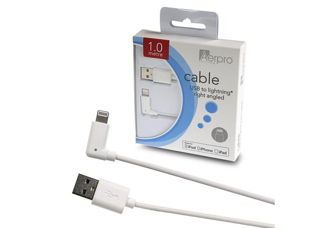 Aerpro Cable Lightning Right Angle to Type A USB 1m White APL105R