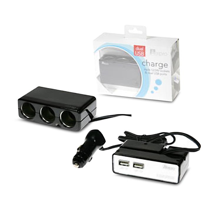 Aerpro Lighter Socket Ports 12V w/ 2 USB Charging Ports APL32USB