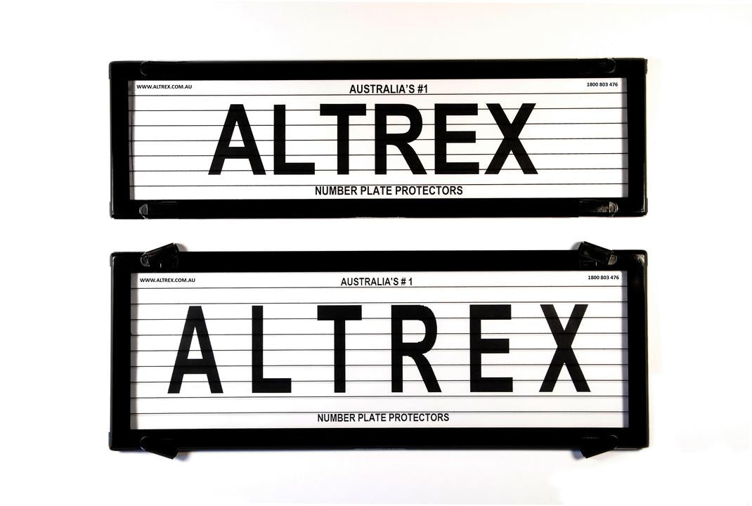 Altrex Number Plate Cover HSV & FPV Black With Lines Slimline