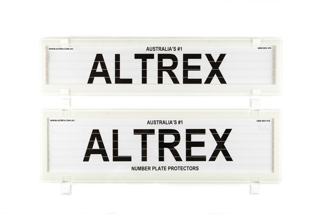 Altrex Number Plate Cover 6 Figure White With Lines Premium Combination NSW SA