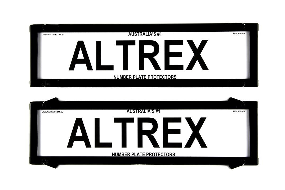 Altrex Number Plate Cover 6 Figure Black Without Lines Premium Dual Back NSW