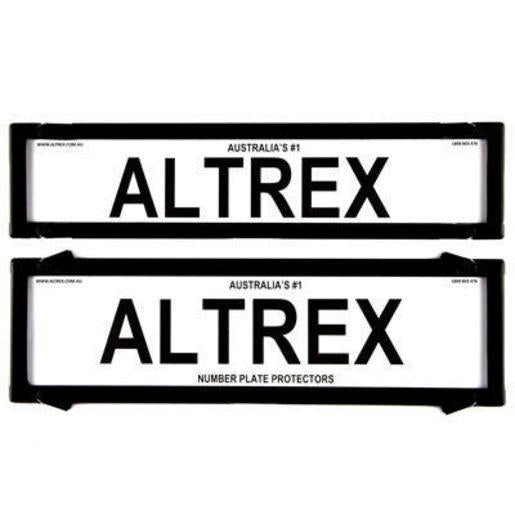 Altrex Number Plate Covers Black Without Lines & Silver Line Borders Premium