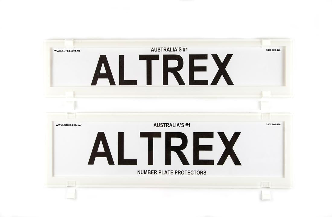 Altrex Number Plate Cover 6 Figure White Without Lines Premium Combination NSW SA
