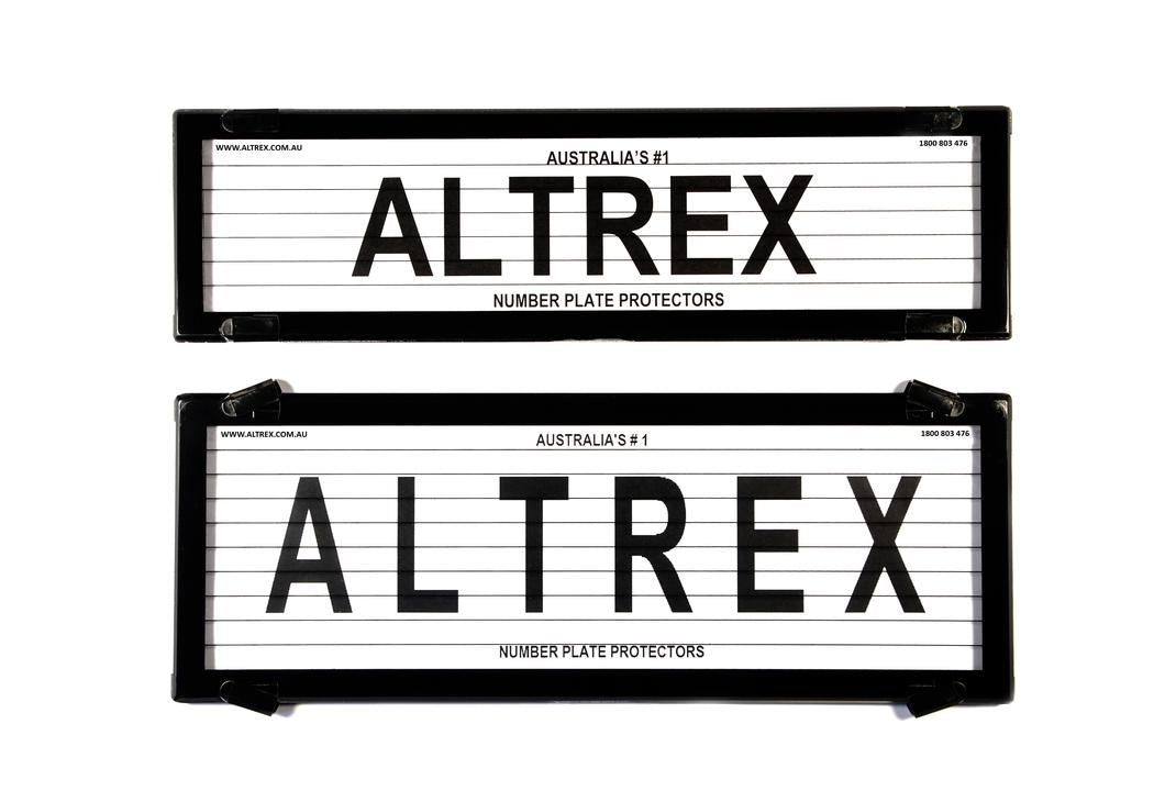 Altrex Number Plate Cover 6 Figure Black With Lines Slimline Combination