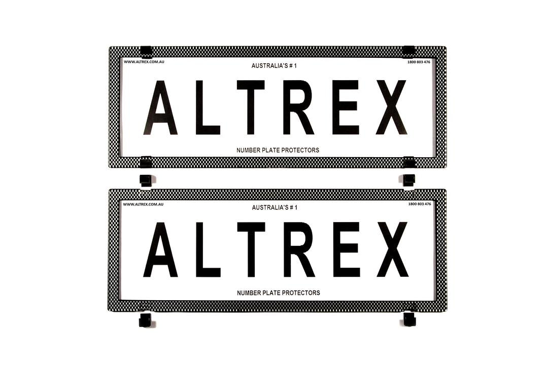 Altrex Number Plate Cover 6 Figure Silver Carbon Fibre Without Lines