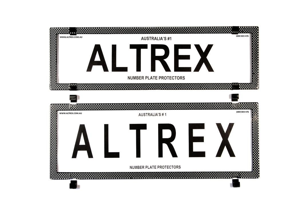Altrex Number Plate Cover 6 Figure Silver Carbon Fibre Without Lines Slimline Combination