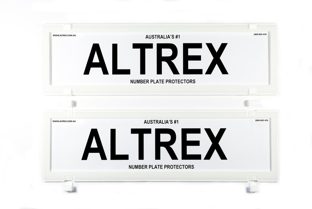 Altrex Number Plate Cover 6 Figure White Without Lines Dual Slimline