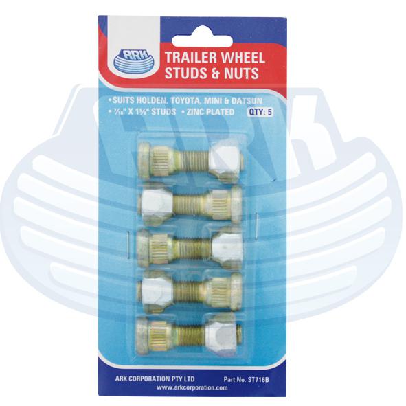 Ark 1/2" Wheel Stud & Nut Set Of 6 ST12B