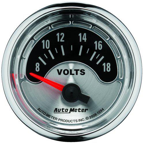 Autometer Muscle 2-1/16in Voltmeter 8-18V Short Sweep Electric AU1294