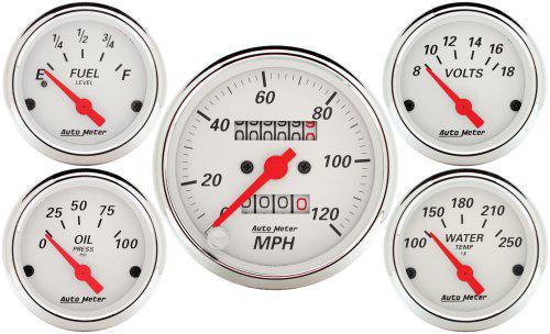 Autometer Arctic White 5 Piece Gauge Kit AU1300