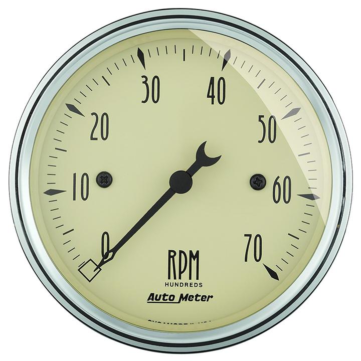Autometer Antique Beige 3-1/8in Tachometer 7000rpm AU1898