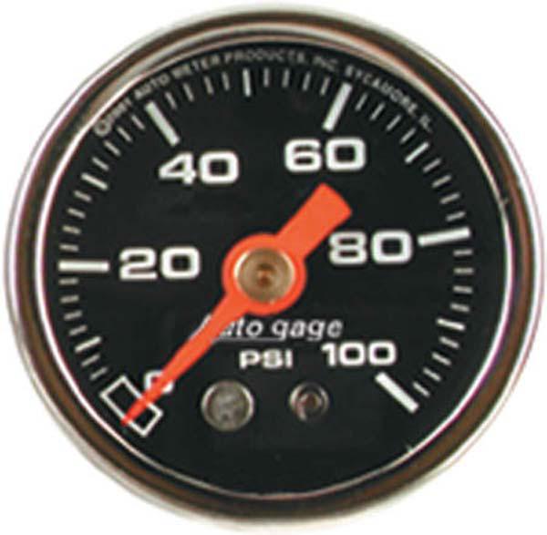 Autometer 1-1/2in Fuel Pressure Gauge Liquid Filled Black AU2174