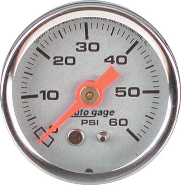 Autometer 1-1/2in Fuel Pressure Gauge Liquid Filled Silver AU2179