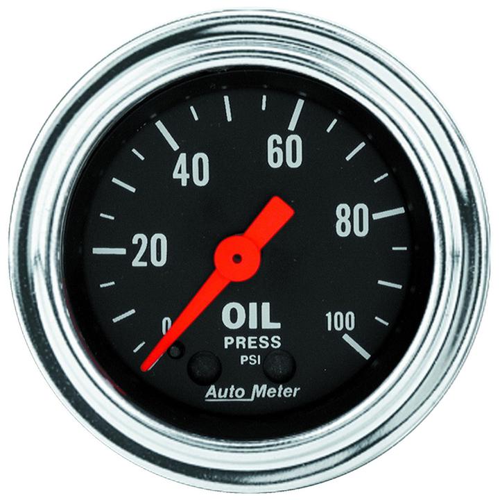Autometer Trad Chrome 2-1/16in Oil Pressure Gauge 0-100PSI Mechanical AU2421