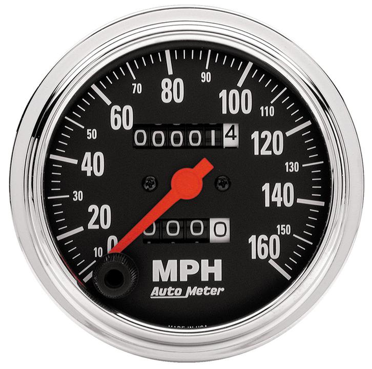 Autometer Trad Chrome 3-3/8in Speedometer 120MPH Mechanical AU2494
