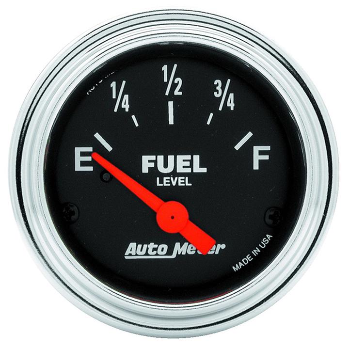 Autometer Trad Chrome 2-1/16in Fuel Level Gauge 240-33 Ohms Short Sweep Electric AU2516