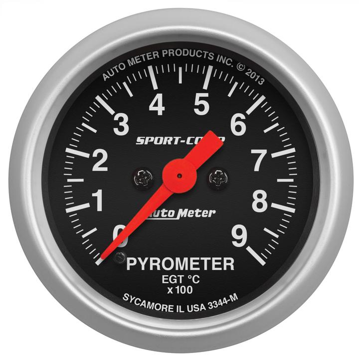 Autometer Sport-Comp 2-1/16in Pyrometer Gauge 0-900C Full Sweep Electric AU3344-M