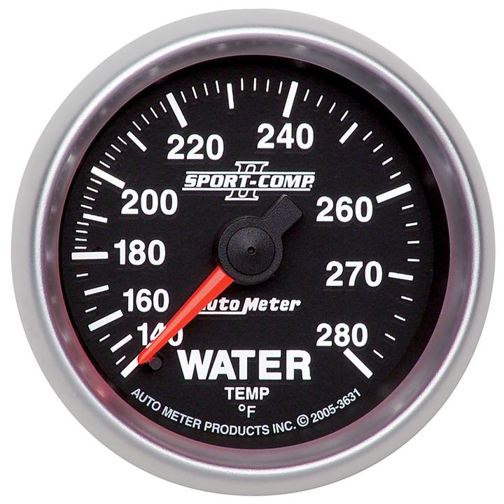 Autometer Sport-Comp II 2-1/16in Water Temp Gauge 140-280F AU3631