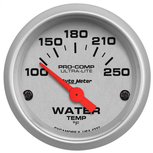 Autometer Ultra-Lite 2-1/16in Water Temp Gauge 100-250F Short Sweep Electric AU4337