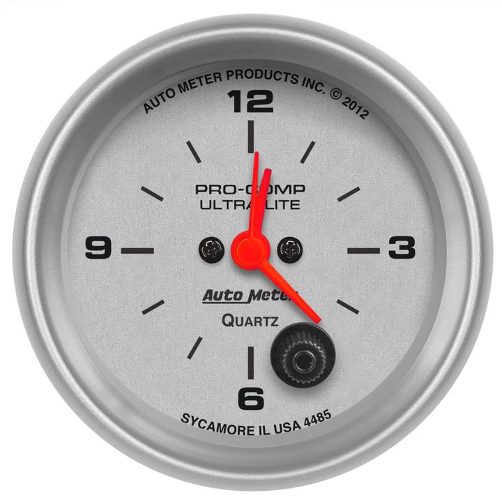 Autometer Ultra-Lite 2-5/8in Clock Quartz Analogue AU4485