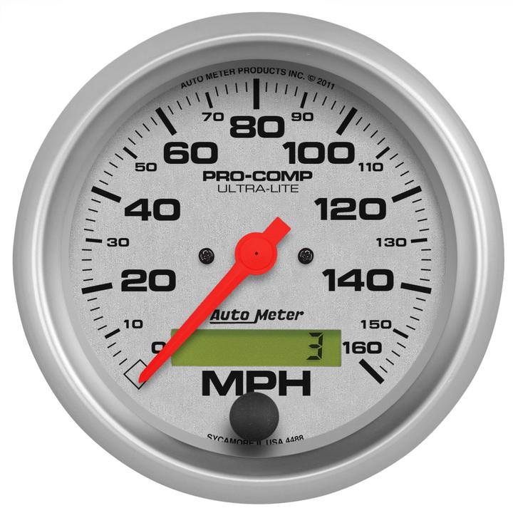 Autometer Ultra-Lite 3-3/8in Speedo Gauge 160MPH Electronic In Dash AU4488