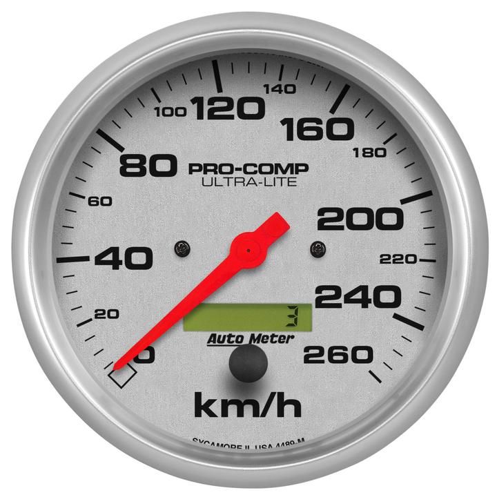 Autometer Ultra-Lite 5in Speedo Gauge 260KPH Electronic In Dash AU4489-M