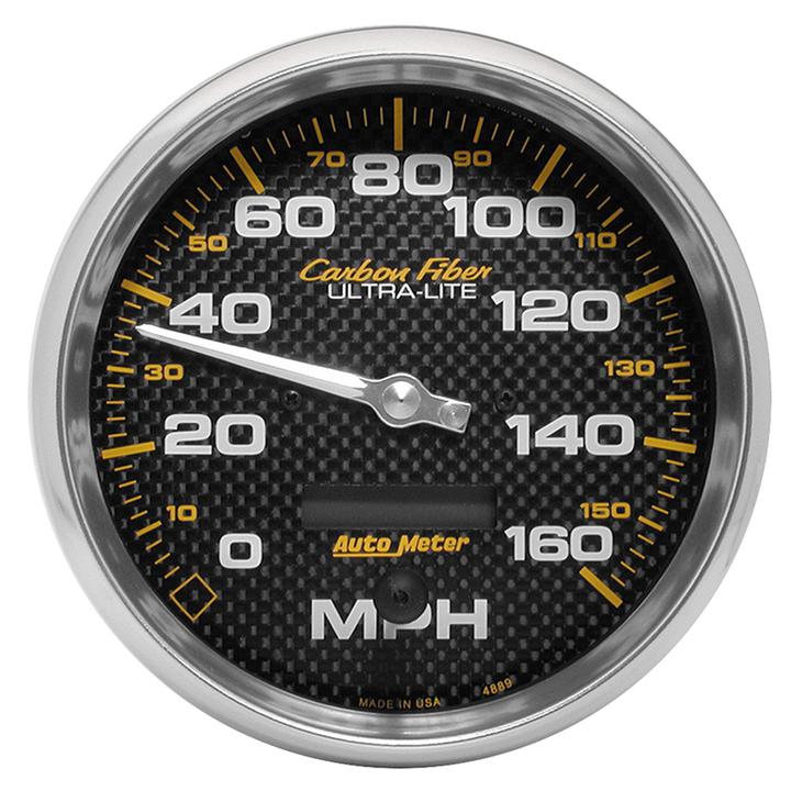 Autometer Carbon Fiber 5in Speedometer 160MPH AU4889