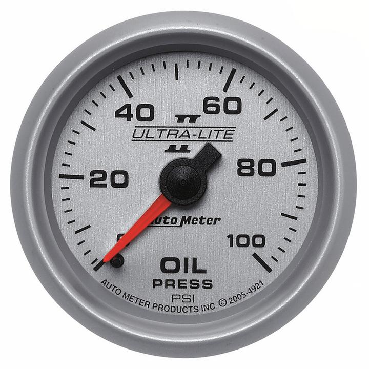 Autometer Ultra-Lite II 2-1/16in Oil Pressure Gauge 0-100 PSI AU4921