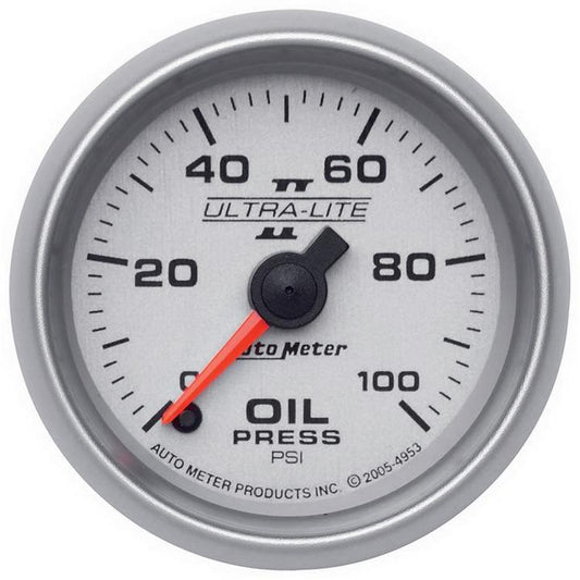 Autometer Ultra-Lite II 2-1/16in Oil Pressure Gauge 0-100 PSI AU4953