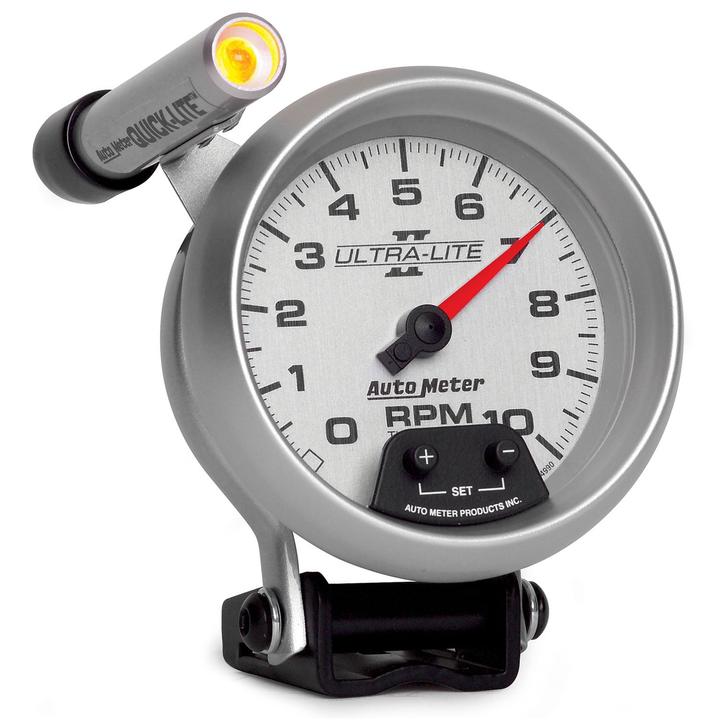 Autometer Ultra-Lite II 3-3/4in Tacho Gauge 10,000 rpm Pedestal AU4990