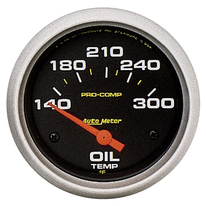 Autometer Pro-Comp 2-5/8in Oil Temp Gauge 140-300F Short Sweep Electric AU5447